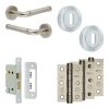 Complete Midtown Door Handle Pack - Sashlock - Satin Nickel - 65mm / 3-inch Hinges - JE-G7B8-SN