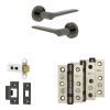 Complete Gio Door Handle Pack - Heavy Duty Latch - Black Nickel - 64mm / 3-inch Hinges - JE-E20B-BN