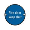 Zoo Hardware Fire Door Keep Shut - 76mm dia - Black