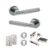 Senza Pari Rosarno Door Handle Pack (Euro Lock Set - 2.5" CE Sashlock, 4" Slim Knuckle Hinges x2) - Polished Chrome