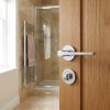 Complete Gio Door Handle Pack - Bathroom Lock (Standard Thumb Turn) - Polished Chrome - 76mm / 3-inch Hinges - JE-E6B3-PC
