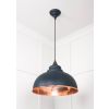 Hammered Copper Harborne Pendant in Soot