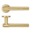 Zoo Hardware Knurled Lever on Round Rose 52mm x 8mm Push-on Rose - BS EN 1906 Grade 3 - Grade 201 - PVD Satin Brass