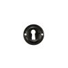 Old English Solid Brass Open Key Hole Escutcheons - Black Nickel (Pair)