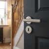 Complete Bari Door Handle Pack - Sashlock - Satin Nickel - 65mm / 3-inch Hinges - JE-D7B8-SN