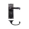 Zoo Hardware Traditional Lever on Bathroom Backplate - 6" - Black