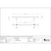 Matt Black SS (316) 1.2m T Bar Handle Secret Fix 32mm Ø