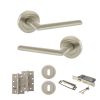 STATUS Alabama Door Handle Pack (3 Lever Lock Set - 3" CE Sashlock, 4" Slim Knuckle Hinges x2) - Satin Nickel