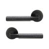Hammered Knurlmond Lever on Rose Matt Black