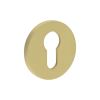 CR-S10 Satin Brass Euro Keyway Round Rose Escutcheon - By Frelan Hardware - CR-S10SB