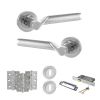 STATUS Hawaii Door Handle Pack (3 Lever Lock Set - 3" CE Sashlock, 3" Fire Rated Hinges x3) - Satin Chrome/Polished Chrome