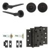 Complete Gio Door Handle Pack - Heavy Duty Tubular Bathroom (Standard Thumb Turn) - Matt Black - 102mm / 4-inch Hinges - JE-E32A3-MB