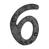 The Tudor Numeral 6 - 4" Black Iron