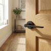 Complete Gio Door Handle Pack - Heavy Duty Latch - Matt Black - 76mm / 4-inch Hinges - JE-E21A-MB