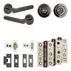 Complete Venice Door Handle Pack - Heavy Duty Tubular Bathroom (Standard Thumb Turn) - Black Nickel - 64mm / 3-inch Hinges - JE-F30B3-BN