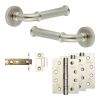 Complete Classic Door Handle Pack - Internal Doors - Satin Nickel - 76mm / 4-inch Hinges - JE-A3A-SN