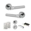 Senza Pari Andretta Door Handle Pack (Bathroom Set - 2.5" CE Bathroom Lock, 4" Slim Knuckle Hinges x2) - Polished Chrome