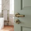 Complete Midtown Door Handle Pack - Heavy Duty Tubular Bathroom (Knurled Thumb Turn) - Antique Brass - 102mm / 3-inch Hinges - JE-G32B1-AB