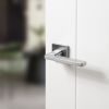 Oro & Oro Alba Lever Door Handle on Square Rose - Satin Chrome (Pair)