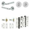 Complete Midtown Door Handle Pack - Heavy Duty Tubular Bathroom (Standard Thumb Turn) - Polished Chrome - 76mm / 3-inch Hinges - JE-G31B3-PC