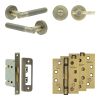 Complete Venice Door Handle Pack - Bathroom - Antique Brass - By Frelan Hardware - JE-F5A2-AB