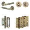 Complete Venice Door Handle Pack - Bathroom - Antique Brass - By Frelan Hardware - JE-F5B3-AB