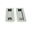 Polished Chrome 175mm Plain Rectangular Pull - Privacy Set