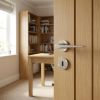 Complete Gio Door Handle Pack - Sashlock - Satin Nickel - 65mm / 3-inch Hinges - JE-E7B8-SN