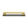 Heritage Brass Cabinet Pull Metro Design with Plate 128mm CTC Matt Bronze/Satin Brass Finish