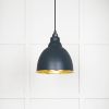 Hammered Brass Brindley Pendant in Soot