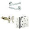 Complete Venice Door Handle Pack - Internal Doors - Polished Chrome - 76mm / 4-inch Hinges - JE-F3A-PC