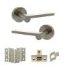 Senza Pari Darrio Door Handle Pack (Latch Set - 2.5" CE Latch, 3" Fire Rated Hinges x3) - Satin Nickel