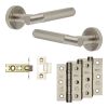 Complete Bari Door Handle Pack - Internal Doors - Satin Nickel - 64mm / 3-inch Hinges - JE-D1B-SN