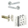 Complete Bloom Door Handle Pack - Internal Doors - Polished Chrome - 76mm / 4-inch Hinges - JE-B3A-PC