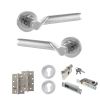STATUS Hawaii Door Handle Pack (Euro Lock Set - 3" CE Sashlock, 4" Slim Knuckle Hinges x2) - Satin Chrome/Polished Chrome