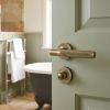 Complete Venice Door Handle Pack - Heavy Duty Tubular Bathroom (Standard Thumb Turn) - Antique Brass - 76mm / 3-inch Hinges - JE-F31B3-AB
