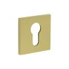 CR-T10 Satin Brass Euro Keyway Square Rose Escutcheon - By Frelan Hardware - CR-U10SB