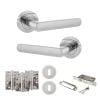STATUS Carolina Door Handle Pack (3 Lever Lock Set - 2.5" CE Sashlock, 4" Fire Rated Hinges x3) - Polished Chrome