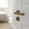 Complete Hex Door Handle Pack - Sashlock - Antique Brass - 65mm / 3-inch Hinges - JE-C7B8-AB