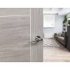 Senza Pari Laviano Lever Door Handle on Minimal Round Rose - Polished Chrome