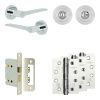Complete Gio Door Handle Pack - Bathroom Lock (Standard Thumb Turn) - Polished Chrome - 76mm / 4-inch Hinges - JE-E6A3-PC