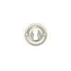 Old English Solid Brass Open Key Hole Escutcheons - Satin Nickel (Pair)