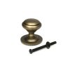 Burnished Brass Round Centre Door Knob