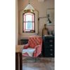 Hammered Brass Hockley Pendant in Flock