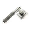 Pewter Brompton Lever on Rose Set (Square) - Unsprung