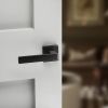 Forme Asti Lever Door Handle on Minimal Square Rose - Matt Black (Pair)