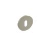 Millhouse Brass Key Escutcheons on 5mm Slimline Round Rose - Satin Nickel (Pair)