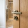 Complete Bloom Door Handle Pack - Heavy Duty Tubular Bathroom (Standard Thumb Turn) - Antique Brass - 76mm / 4-inch Hinges - JE-B31A3-AB