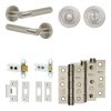 Complete Bari Door Handle Pack - Heavy Duty Tubular Bathroom (Standard Thumb Turn) - Satin Nickel - 64mm / 3-inch Hinges - JE-D30B3-SN