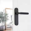 Connaught Knurled Lever on Backplate Latch Matt Black